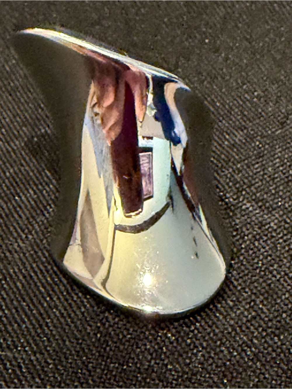 925 Sterling Silver 🩶 ElongatedConcave Statement Ring - Never Worn/Vintage Sz. 6